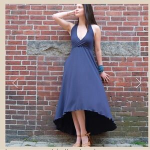 Angelrox Harmony Halter Dress-Navy